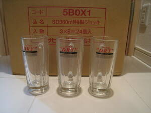 未使用 アサヒ スーパードライ ASAHI SUPER DRY 特製 ビールジョッキ 中ジョッキ 360ml グラス 24個セット 非売品