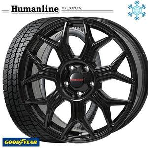 高崎 新品 冬セット ヒューマンライン HS-10M 16x6.5J +48 5H114.3 グッドイヤー アイスナビ8 195/60R16インチ セレナ等