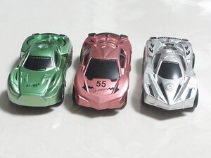 プルバックメタリックカー　レーシングカー　３種３個まとめて　その１