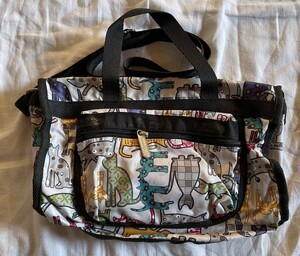 LeSportsac レスポートサック 　ショルダーバッグ　カラフル　猫柄　長期保管品　ネコ