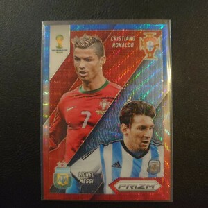 2014 Panini Prizm World Cup Matchups #19 Cristiano Ronaldo/Lionel Messi Blue Red Wave ロナウド/メッシ 