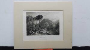 【真作 J.M.W.Turner(ターナー)/銅版画10】『Dartmouth Cove』●イギリスロマン主義●縦33.5×横40.5㎝●検)リトグラフ/水彩画/風景画