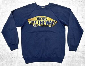 80s USA製 VANS Hanes ラグラン スウェット トレーナー　　ヴァンズ バンズ ヘインズ VANS OFF THE WALL ビッグロゴ デカロゴ 玉9299