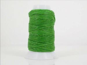◆若草色の蝋引き紐、小巻◆ワックスコード◆ロウ革細工ビーズ用糸