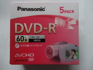 【定形外郵便送料350円/新品/未開封】Panasonic/パナソニック/8cm DVD-R/2.8GB/60分/両面/５枚セット/AVCHD/LM-RF60J5