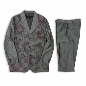 2001年製　Comme des Garons セットアップ　田中オム　コムデギャルソン　スーツ　花柄　市松