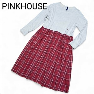 ★ PINKHOUSE ピンクハウス ワンピース チェック 異素材 ドッキング ★D62