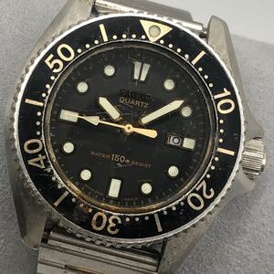 SEIKO セイコー 2625-0010 QUARTZ クオーツ デイト 黒文字盤 腕時計 000149 動作未確認　3針　B-062