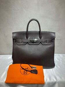 HERMES オータクロア32 トリヨンモーリス ダークブラウン系　シルバー金具　ハンドバッグ　