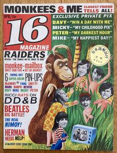 ◆MONKEES/BEATLES/PAUL REVERE & THE RAIDERS/他◆洋書/16 MAGAZINE/APR. 1967/日本語解説付