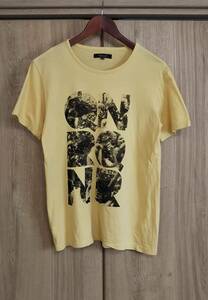 メンズ　UNITED ARROWS Rhythm of Life ユナイテッドアローズ　トップス　半袖Tシャツ　クルーネック　プリント入　イエロー系