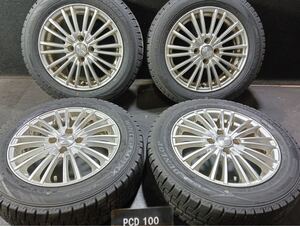 175/65R15 スタッドレス ダンロップ WM02 100-4H アルミ 5.5J+40 アクア フィット スペイド ポルテ スイフト　802935/654892