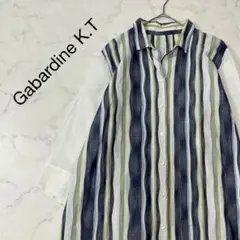 美品 Gabardine K.T 大きいサイズ 長袖 シャツ ブラウス 13