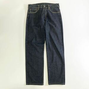 Aj31 EVISU エヴィス エビス デニムパンツ 34×35 コットン100% 濃紺 ポケット ロゴプリント ボタンフライ ボトムス メンズ