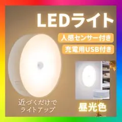 センサーライト 室内 人感 LED 廊下 天井 USB 明暗 白色