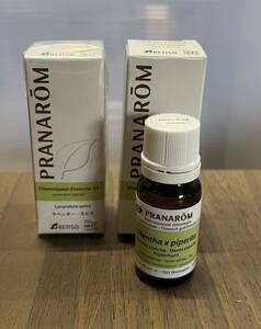 未使用　プラナロム アロマ PRANAROM ラベンダースピカ　ペパーミント　10ml 2本セット　アロマオイル