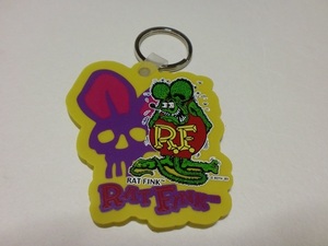 ***キーホルダー スカル ドクロ ラットフィンク ゴム製 エドロス ビッグダディー ムーンアイズ Ed Big Daddy Roth