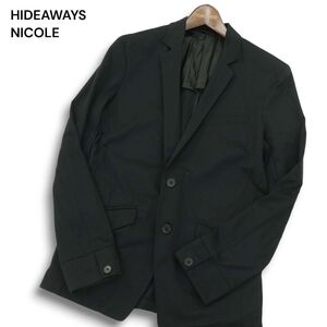 HIDEAWAYS NICOLE ハイダウェイ ニコル 通年 背抜き モクロディ カット★ テーラード ジャケット Sz.46　メンズ 黒　A4T09417_9#O