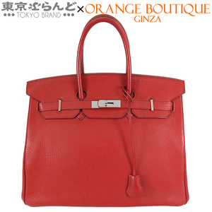 101708292 エルメス HERMES バーキン 35 □K刻印 ルージュガランス シルバー金具 トリヨン ハンドバッグ レディース