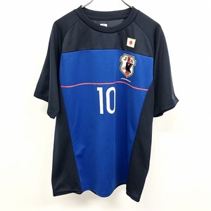 JFA (株)ジェイリーグエンタープライズ サッカー 公式グッズ Tシャツ 日本代表 背番号10番 香川真司 ラグラン 半袖 ポリ100% L 紺 メンズ