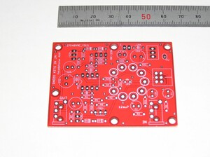 12AU7 ヘッドホンアンプ基板(red)。　 　 12AU7+ op amp buffer + booster :RK-196