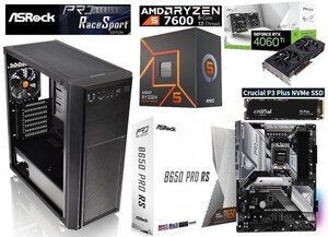 ■★ AMD Ryzen5 7600/RTX4060Ti/B650/DDR5 32GB/M.2SSD 500GB/650W/Win11 Pro/Office2021 Pro ゲーミングPC