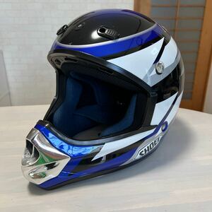 【中古】SHOEI ヘルメット サイズL YAMAHA RACING ヤマハヘルメット　希少品　※バイザー無し　青　ブルー