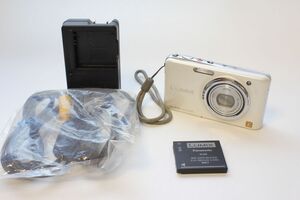 【動作良品】パナソニック Panasonic LUMIX DMC-FX77 ホワイト 動作確認済 バッテリー 充電器 ストラップ USBケーブル AVケーブル