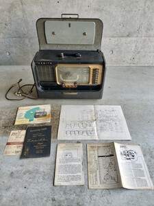 1円スタート　ZENITH Trans-Oceanic 真空管 ラジオ受信機 ゼニス　取扱説明書　書類付き　ジャンク　送料無料