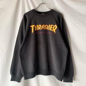 80s 90s THRASHER MAGAZINE スラッシャー マガジン スウェット ブラック 黒 XL ヘインズ 検 santa cruz オールドスケート ヴィンテージ OLD