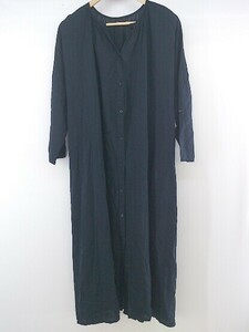 ◇ ITEMS URBAN RESEARCH アーバンリサーチ 長袖 膝下丈 シャツ ワンピース サイズF ネイビー レディース P