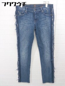 ◇ 7 For All Mankind Josefina Skinny Boyfriend カットオフ デニム スキニー パンツ サイズ26 ブルー系 レディース