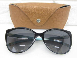 1D353SZ◎TIFFANY＆Co ティファニー サングラス 8055/T3 POLARIZED 度なし ティファニーブルー ラインストーンデザイン◎中古