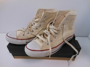 ■used■コンバース ハイカット アイボリー 靴 スニーカー 24.5センチ【CONVERSE】