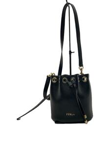 FURLA◆EVE MINI/レザーミニショルダーバッグ/レザー/BLK/無地