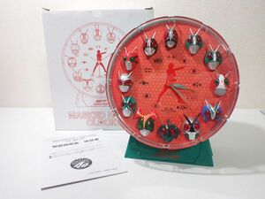 H533/8A◆40周年記念 歴代 仮面ライダー 全員集合 MASKED REDER CLOCK 1971～1989 目覚まし時計 良品◆