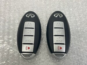 希少 INFINITI インテリジェントキー 4ボタン 2個 インフィニティ サイドくぼみ トランク パニック 検キーレス 日産 北米 USDM 輸出 逆輸入