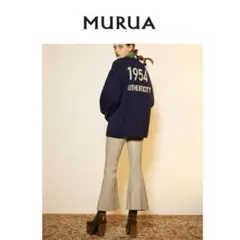 【MURUA】フェイクレザーフィットパンツ