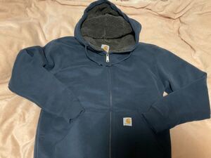 Carhartt パーカー フルジップ 100072 ネイビー（472）内側ボワボワタイプ S(US)サイズ 日本だとMサイズですね。カーハート 送料込み