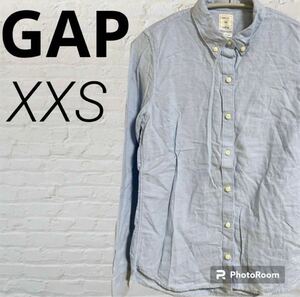 GAP 長袖シャツ 水色 美品 小さめサイズ XXS 小柄 スリム ギャップ レディース シャツ