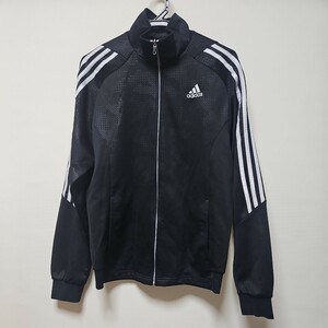 adidas アディダス ジャージジャケット　黒　シャドー柄　M 