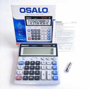 「一円即決!!」OSALO 電卓 計算機 12桁 電池 ソーラー OS-200ML Pro「1円」AKI01_3821