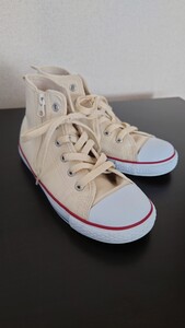 【美品】CONVERSE コンバース ALL★STAR kids ハイカット ナチュラルホワイト 22.0cm