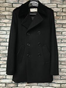 極美品☆SAINT LAURENT PARIS サンローランパリ☆16AW 437589 Y112W クラシックキャビンチューブ ベルベットカラーPコート