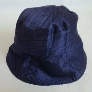 シルクの 帽子 メトロハット 紺 ネイビー 54cm【新品】amatak カンボジア製