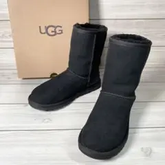 801【美品】UGG アグ ムートンブーツ 5825 本革 黒 23