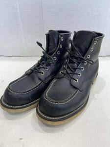 【RED WING レッドウィング】 レースアップブーツ 6インチクラシックモックトゥ 26.0cm ブラック レザー 2404oki k