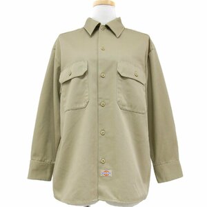 Dickies ディッキーズ × RHC シャツ トップス ベージュ XS 長袖 ワーク ポケット ツイル ポリエステル コットン 綿 おしゃれ シンプル