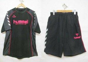 hummel ヒュンメル 半袖 プラクティス シャツ ショートパンツ 上下セットアップ ピステ L 黒 b18291