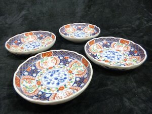 MB/H21FH-DA1 九谷焼 第壱陶器 四客揃 花鳥図 色絵 小皿 和食器 金彩 直径135mm